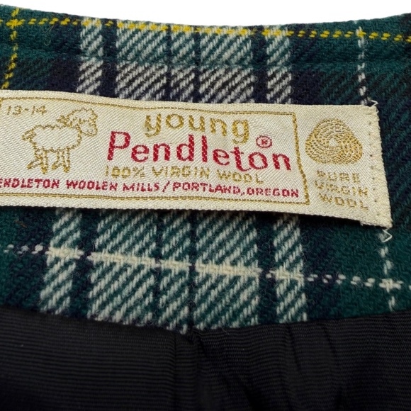 Pendleton Young Vintage Virgin Wool Plaid Skirt Blazer Suit Set - Picture 3 of 13